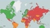 Скриншот интерактивной карты свободы прессы в мире. На основе доклада международной правозащитной организации Freedom House, 29 апреля 2015 года.