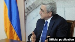 Armenia - President Serzh Sarkisian speaks at the Ministry of Urban Development in Yerevan, 14Feb2014.