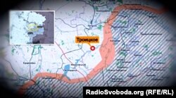 Село Троїцьке на карті зони проведення бойових дій