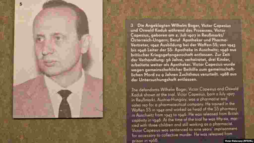 Victor Capesius, unul dintre membri SS de la Auschwitz sub acuzare, originar din Transilvania.