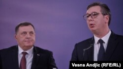 Milorad Dodik, predsednik Republike Srpske i Aleksandar Vučić, predsednik Srbije (arhivska fotografija)