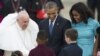 Папа римский Франциск с Бараком Обамой и первой леди Мишель Обама в США 