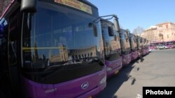 Armenia - New buses donated by the Chinese government, 24Mar2012.