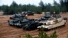 Tancuri din grupul de luptă NATO Forward Presence la exercițiul militar Iron Tomahawk care a avut loc în 2018 în Letonia.
