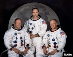 Экипаж Apollo-11. Слева направо: Нил Армстронг, Майкл Коллинз и Эдвин "Базз" Олдрин