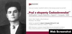 Оголошення на чеському сайті про вечір пам’яті Василя Макуха, Прага, 5 листопада 2013 року