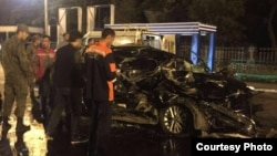 Interior Ministry spokesman Umarjoni Emomali said the collision took place in Dushanbe early on September 10, and that two passengers -- a 25-year-old woman and a 30-year-old man -- were killed.