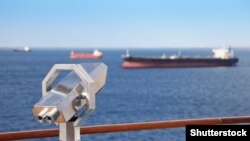 File photo - Ships in the busy shipping lanes of the Persian Gulf..