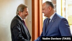 Comisarul european Johannes Hahn la întîlnirea cu președintele Igor Dodon la Chișinău, 19 iunie 2019