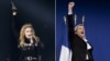 Un colaj foto cu Madonna și Marine Le Pen, lidera mișcării de extremă-dreaptă din Franța. 