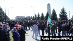 Митинг в Магасе против изменения границы между Чечней и Ингушетией, март 2019 года