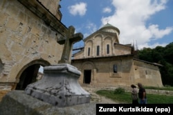 People visiting the monastery in July 2017.