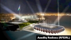 A simulation of the Baku Crystal Hall, where the 2012 Eurovision Song Contest will be held.