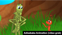 Фрагмент из мультфильма "Муравей и Кузнечик" производства Adisebaba Animation. 