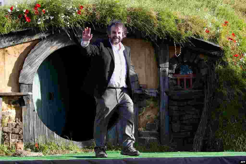 Director Peter Jackson walks in front of a hobbit den during the world premiere of &quot;The Hobbit&quot; movie in Wellington, New Zealand. The movie has sparked Middle Earth mania in New Zealand, where it was filmed. (AFP/Marty Melville)