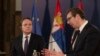 Evropski komesar za proširenje Oliver Varheji prilikom jednog od prethodnih susreta sa predsednikom Srbije Aleksandrom Vučićem
