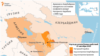 Армения менен Азербайжандын ортосундагы Тоолуу Карабак аймагынын картасы.