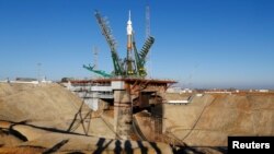 The pair were detained detained near one of the launchpads at the Baikonur Cosmodrome in Kazakhstan. (file photo)