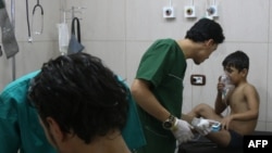 Сирияның Алеппо қаласындағы дала госпиталінде. 6 қыркүйек 2016 жыл.