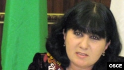 Türkmenistanyň prezidentiniň ýanyndaky Demokratiýa we adam hukuklary institutynyň ýolbaşçysy Şirin Ahmedowa.