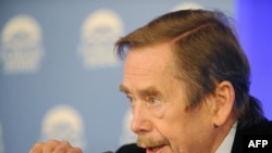 Former Czech President Vaclav Havel at 14th Forum 2000 Conference in Prague on October 12.