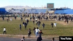 The fans got into the act after a brawl erupted between players from FK Energetik Dushanbe and Istaravshan FK on November 8.