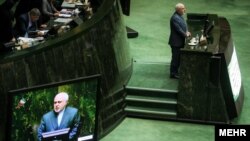 Iranian Foreign Minister Mohammad Javad Zarif at a parliamentary session. File photo