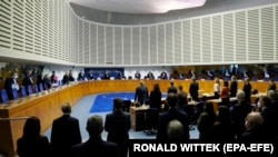 Članovi Evropskog suda za ljudska prava na ročištu u slučaju Ukrajine i Holandije protiv Rusije u u Strazburu, Francuska, 26. 1. 2022. u vezi s obaranjem leta MH17 u istočnoj Ukrajini