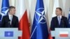 Polish President Andrzej Duda (right) and NATO Secretary-General Jens Stoltenberg (file photo)
