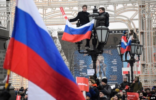 "Шайлоочуулар көтөрүлүшү" акциясынын катышуучулары; Москва, 28-январь
