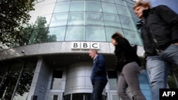 Лондонда орналасқан BBC телеарнасының ғимараты. Лондон, 6 қазан 2011 жыл.
