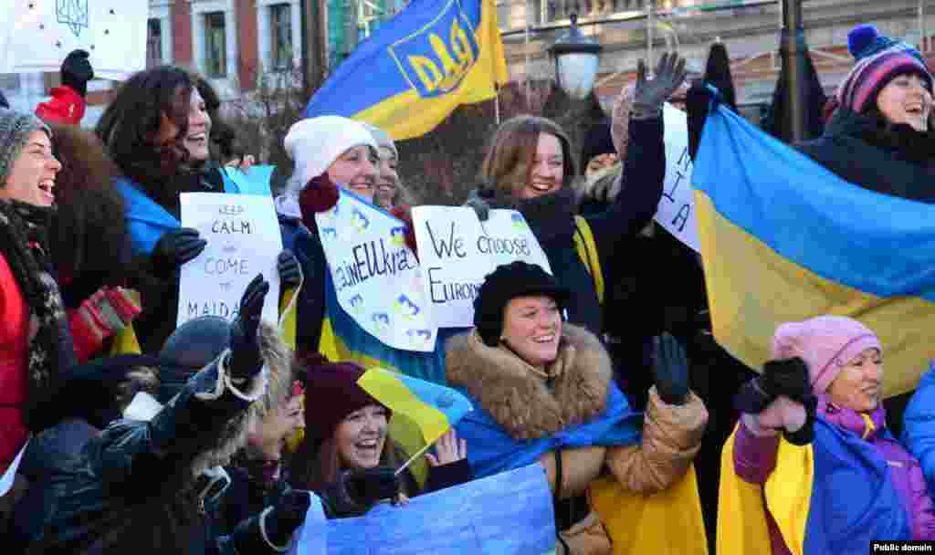 Євромайдан в Осло (Норвегія), 24 листопада 2013 року (фото з Facebook Nettportal Norge-Ukraina)