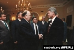 Станіслаў Шушкевіч з прэзыдэнтам ЗША Білам Клінтанам. 1994
