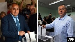 Boyko Borisov, liderul GERB și Sergei Stanișev, lider al socialiștilor votînd la Sofia