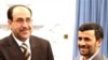 Iraqi Prime Minister Nuri al-Maliki (L) keeps mostly, friendly ties with Iranian President Mahmud Ahmadinejad (R).