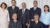 Iran -- (seated from left) Behrouz Tavakkoli, Saeid Rezaie, and (standing l-r) Fariba Kamalabadi, Vahid Tizfahm, Jamaloddin Khanjani, Afif Naeimi, Mahvash Sabet, Bahá'ís group, arrested on 14May2008 in Tehran, undated