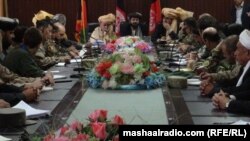 پکتیکا: فغان ځواکونو ته د امنیتي مسوولیتونو د لیږد د بهیر مشر ډاکټر اشرف غني احمدزی خبري کانفرنس کوي.