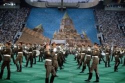 The closing ceremonies of the Moscow Olympics, which ran from July 19 to August 3, 1980.