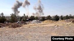 تصویری از انفجارهای حمله به مقر حزب دموکرات کردستان در کوی‌سنجق