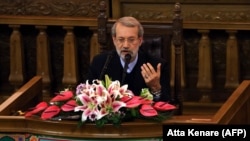 IRAN -- Iranian Parliament speaker Ali Larijani speaks during a press conference in the capital Tehran, December 3, 2018