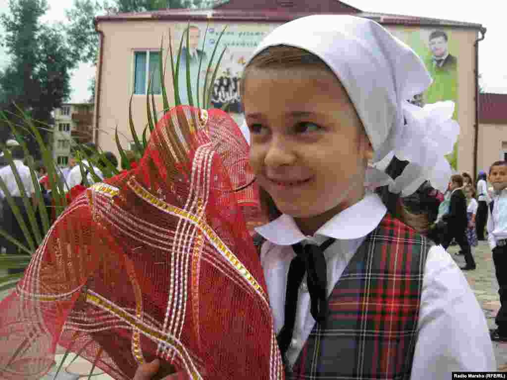It&#39;s Fatima&#39;s first day of school at School No. 60 in Grozny, Chechnya. 