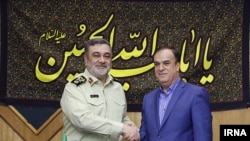 Iran's police chief with his Syrian counterpart Hassan Ma'arouf. Undated. 