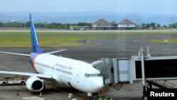 Разбившийся лайнер Sriwijaya Air в аэропорту на острове Бали.
