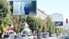Armenia - An election campaign billboard of mayoral candidate Arkadi Peleshian on Vanadzor's central street, 2Oct2016. 