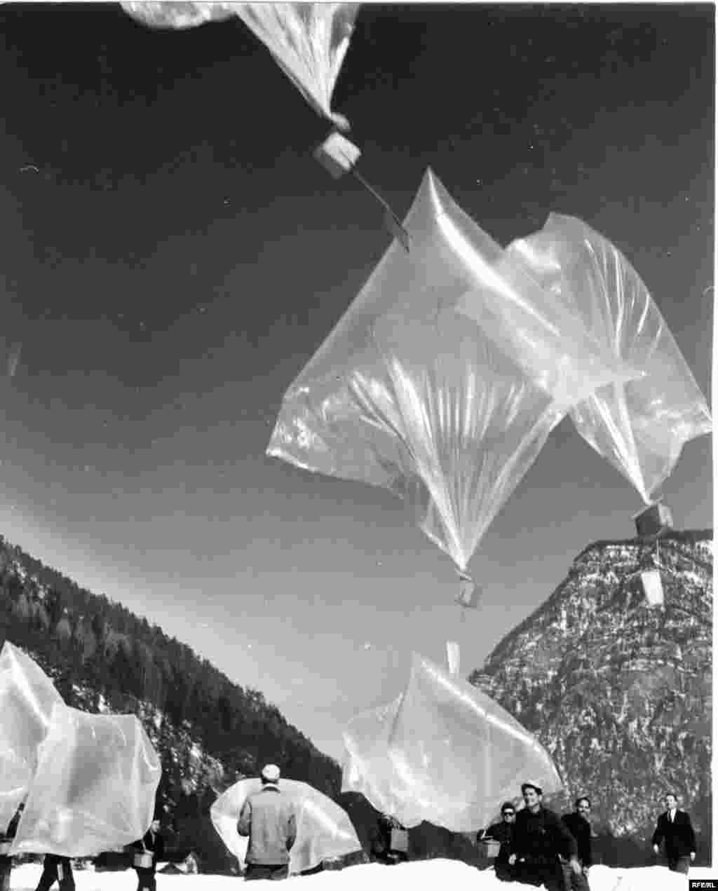 From 1953 to 1956 RFE floated balloons filled with news reports over the Iron Curtain.