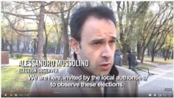 Алессандро Муссоліно як «спостерігач» на «виборах» у Донецьку, 4 листопада 2014 року, кадр із відеорепортажу VICE News/Simon Ostrovsky