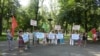 Пикет работников Тимашевского сахарного завода. Фото Григория Бочкарева