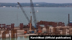 Строительство Керченского моста, архивное фото