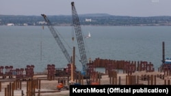 The site of the accident is close to where Moscow is building a huge bridge from Russian territory over the Kerch Strait to Crimea. (file photo)
