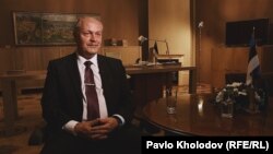 Спікер парламенту Естонії Хенн Пиллуаас під час спілкування з журналістами Радіо Свобода, Таллінн